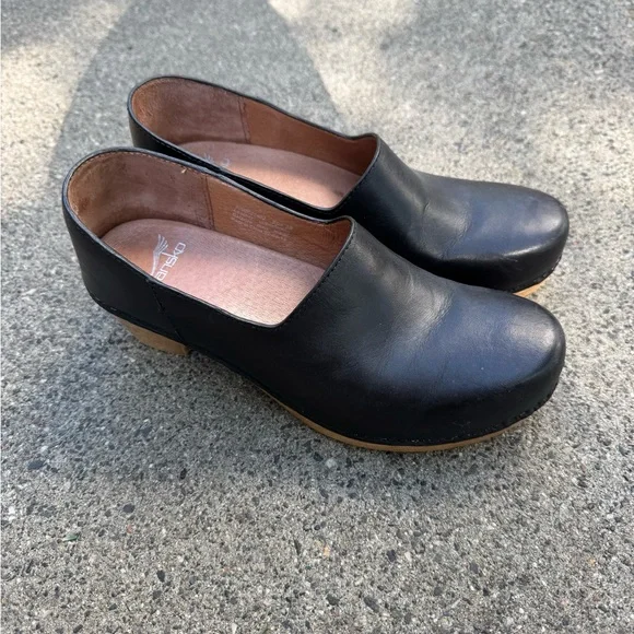 Dansko Black Leather Slip-On Shoes - Picture 4 of 7